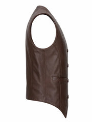 Men's Mid Brown Leather Vest