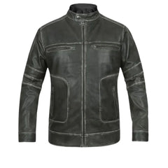 Men’s Modern Charcoal Leather Jacket