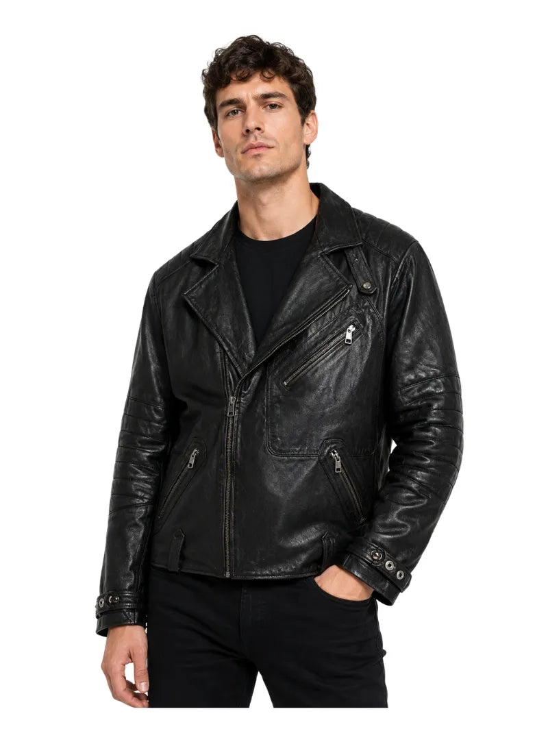 Men’s Modern Classic Leather Jacket Full
