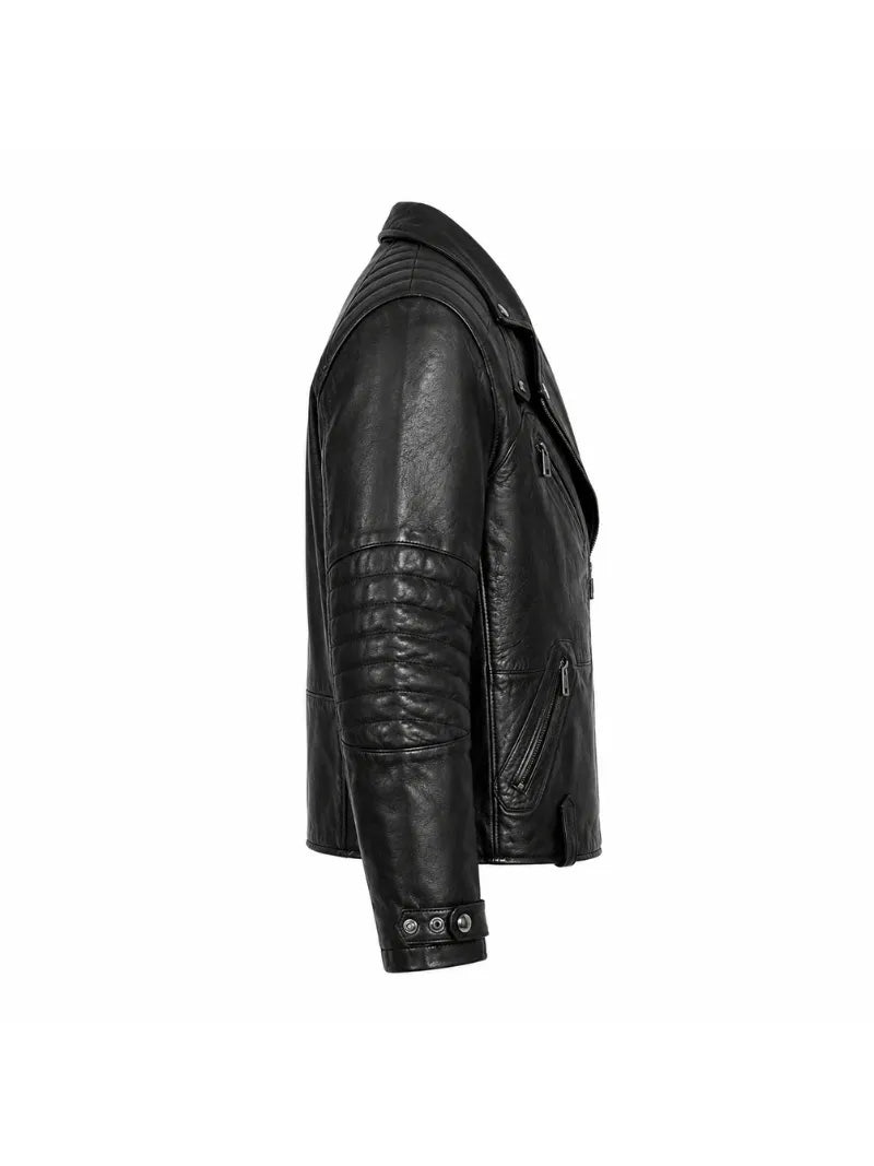 Men’s Modern Classic Leather Jacket Right 