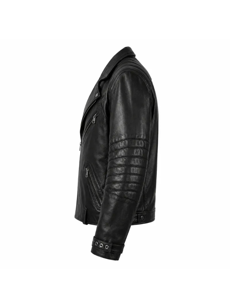 Men’s Modern Classic Leather Jacket Left 
