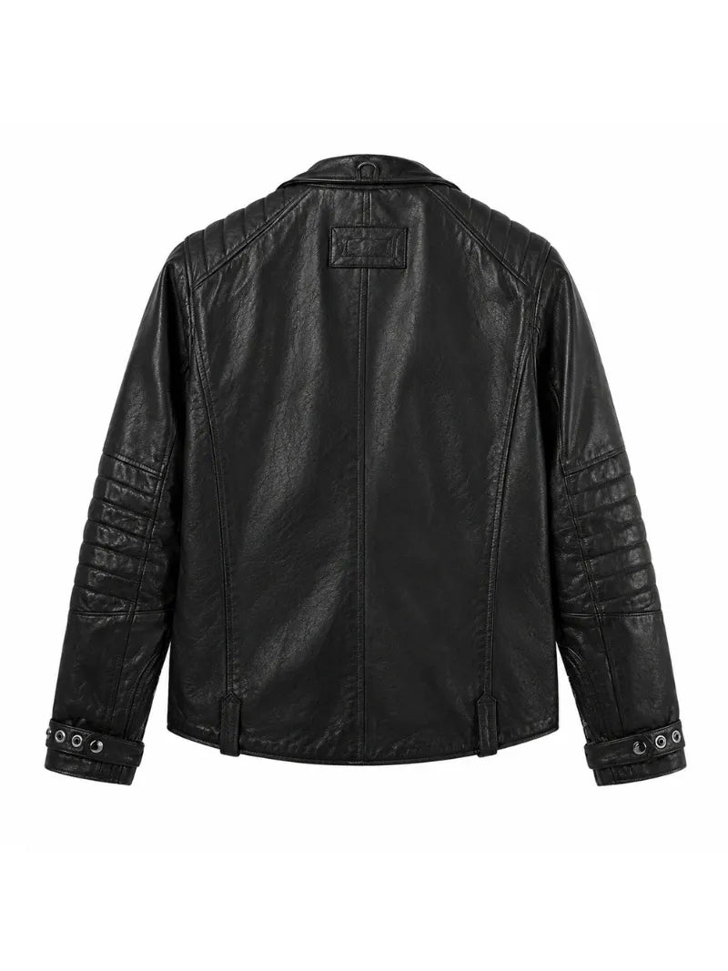Men’s Modern Classic Leather Jacket Back 