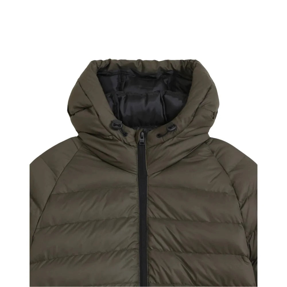 Men’s Olive Green Hooded Winter Puffer Jacket
