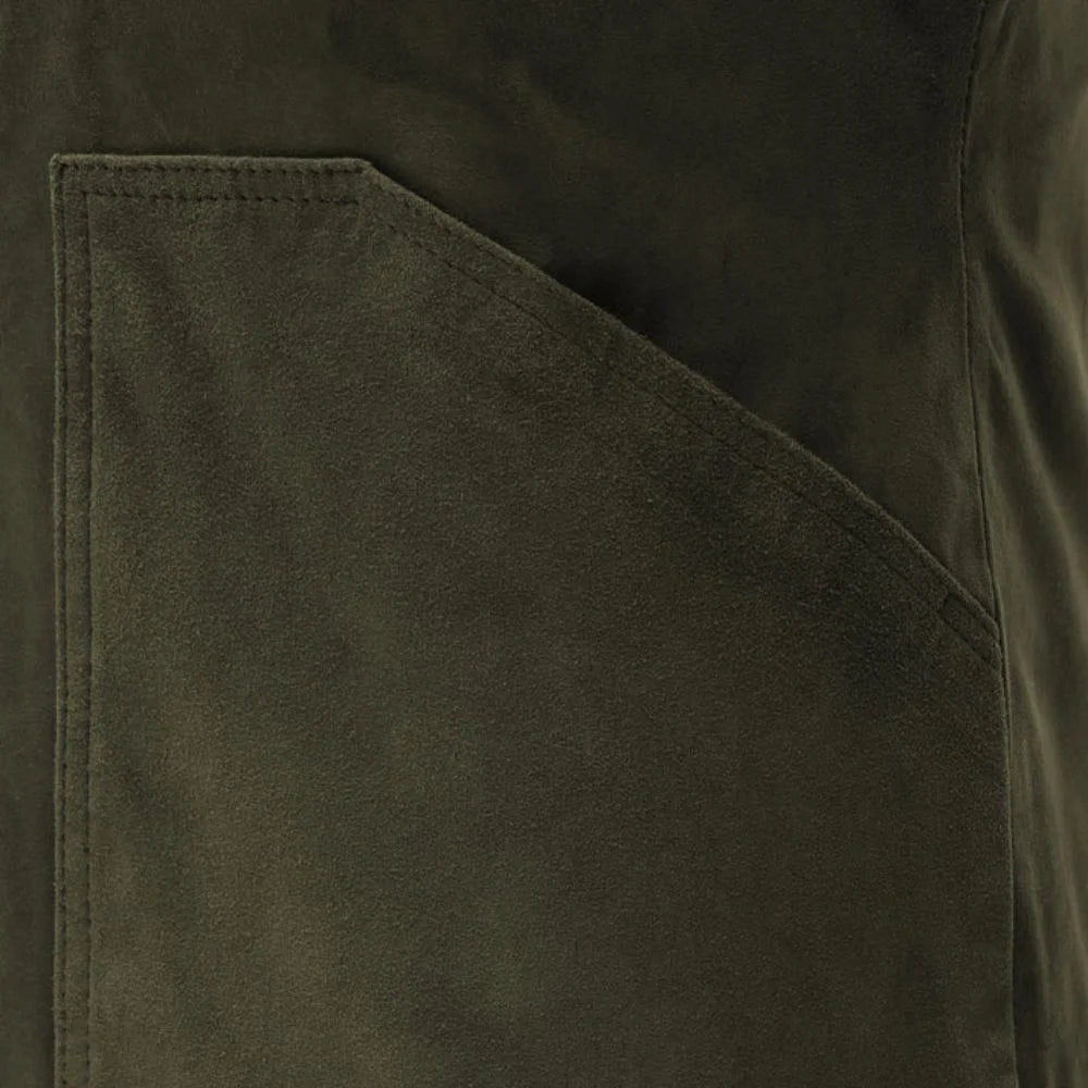 Men’s Olive Green Suede Leather Jacket
