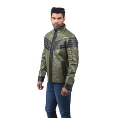 Men’s Olive Ridgecore Leather Jacket