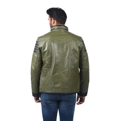 Men’s Olive Ridgecore Leather Jacket