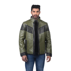 Men’s Olive Ridgecore Leather Jacket