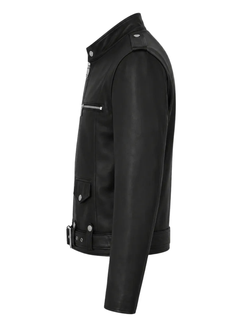 Men’s Pocket Leather Jacket Left 