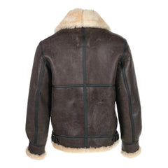 Men's Premium Brown Leather Shearling Jacket