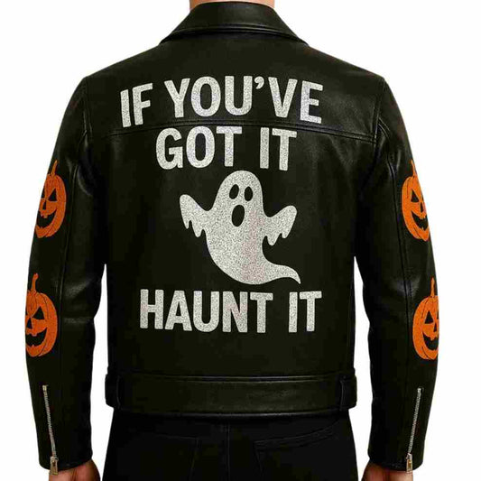 Men’s Pumpkin Halloween Leather Jacket