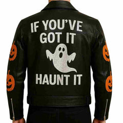 Men’s Pumpkin Halloween Leather Jacket