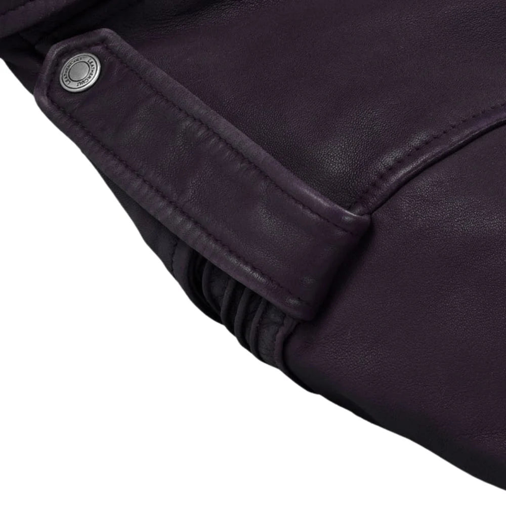 Men’s Purple Asymmetrical Leather Jacket