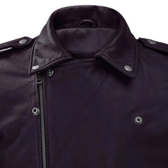 Men’s Purple Lapel Leather Jacket