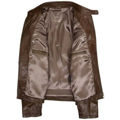 Men’s Brown Quilted Leather Biker Jacket