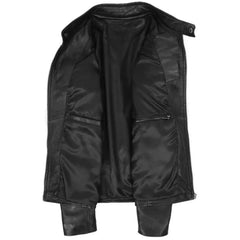 Men’s Quilted Black Leather Biker Jacket 