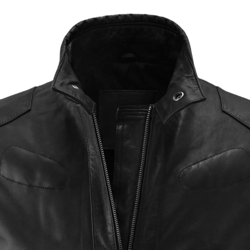 Men’s Quilted Modern Black Leather Jacket