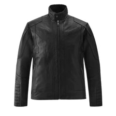 Men’s Quilted Modern Black Leather Jacket