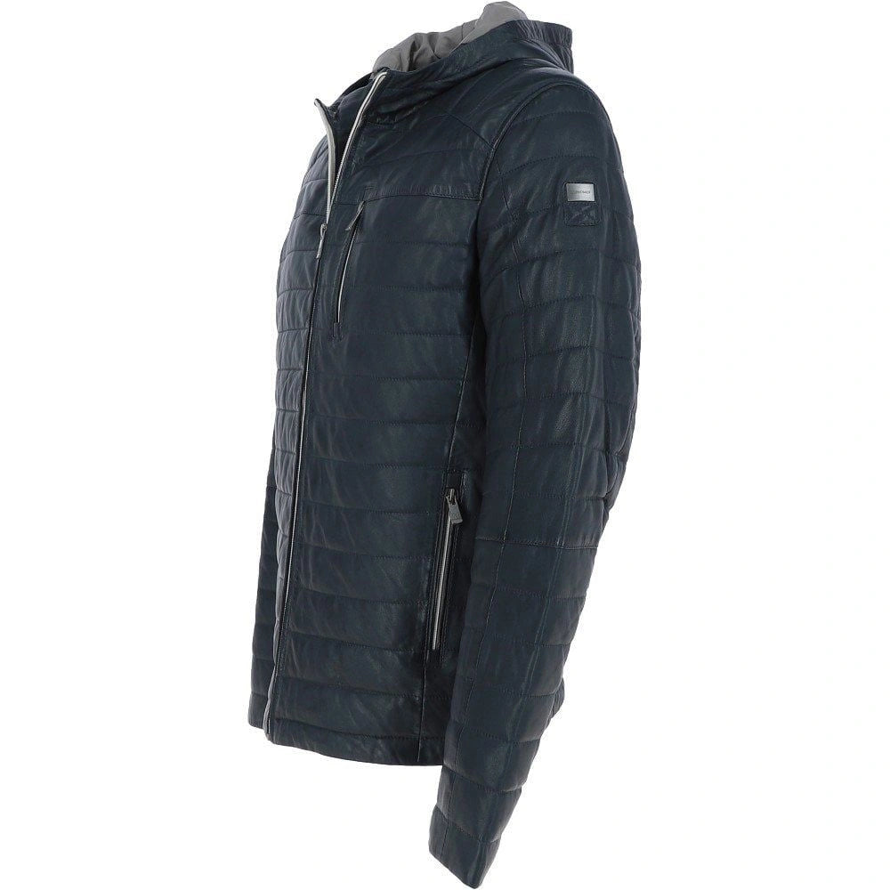 Men’s Quilted Navy Hooded Puffer Jacket