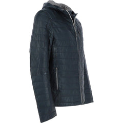 Men’s Quilted Navy Hooded Puffer Jacket