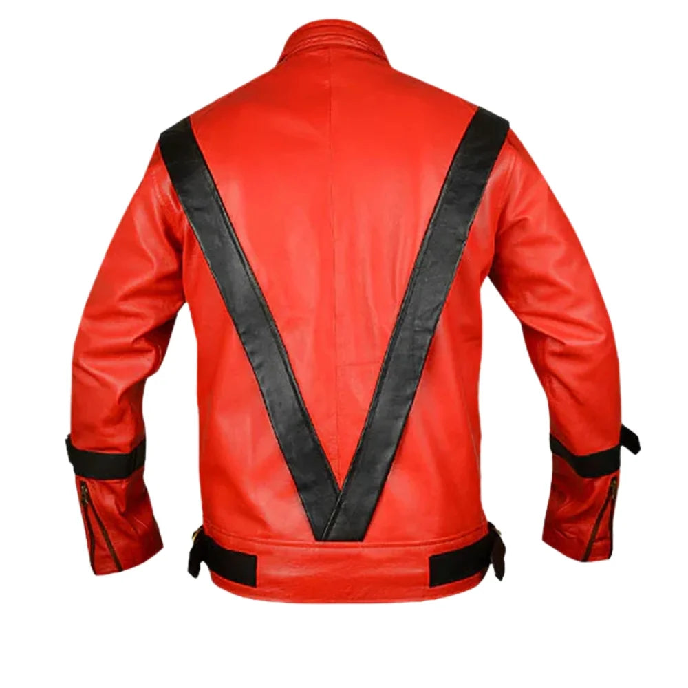 Men’s Red Thriller Inspired Leather Jacket