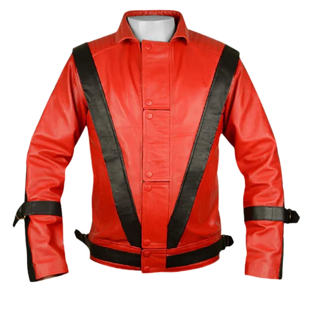 Men’s Red Thriller Inspired Leather Jacket