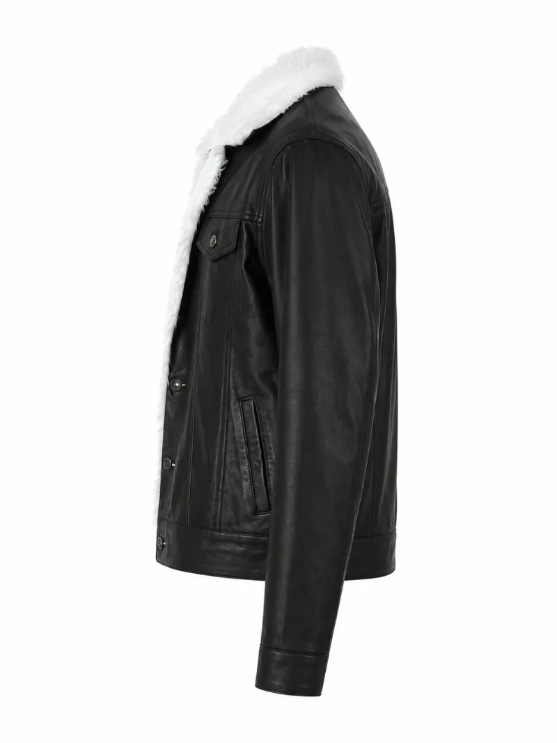 Men’s Shearling Collar Jacket Left 