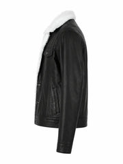 Men’s Shearling Collar Jacket Left 