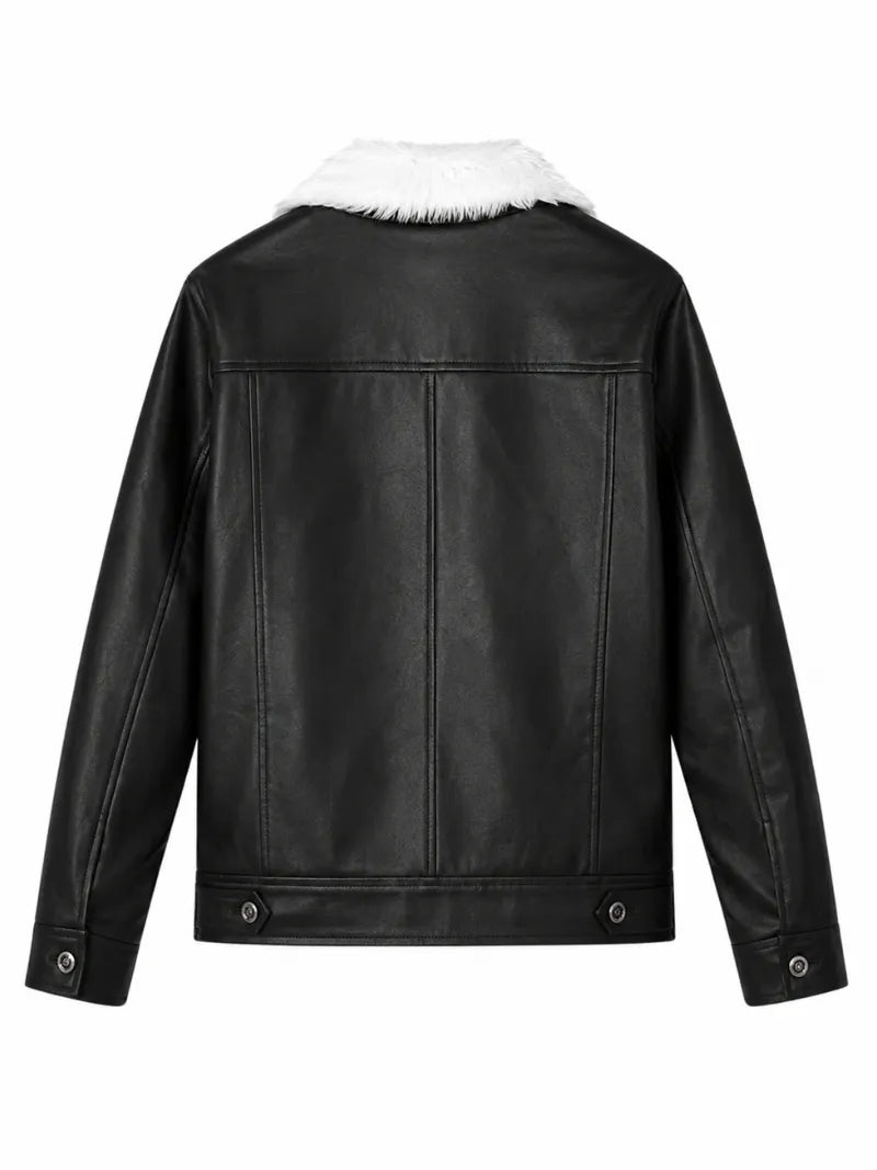 Men’s Shearling Collar Jacket Back 