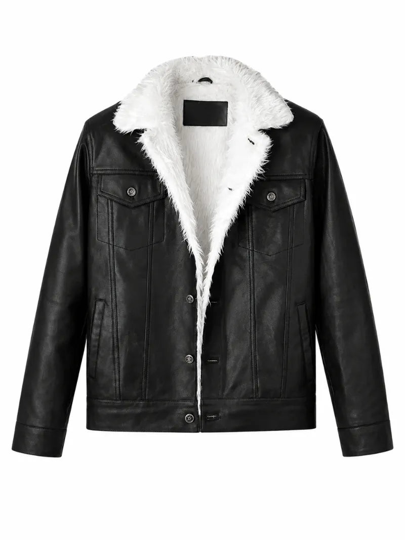 Men’s Shearling Collar Jacket Front 