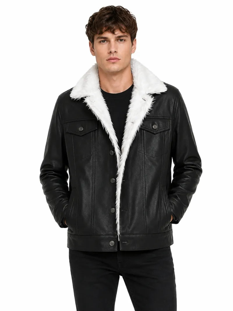 Men’s Shearling Collar Jacket Full