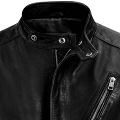 Men’s Slim Fit Black Leather Jacket
