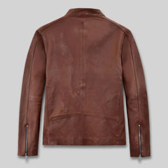 Men’s Slim Fit Brown Leather Jacket