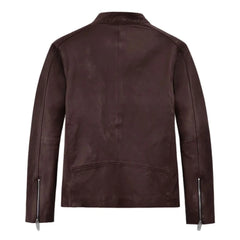 Men’s Slim Fit Burgundy Leather Jacket