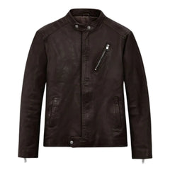 Men’s Slim Fit Dark Brown Leather Jacket