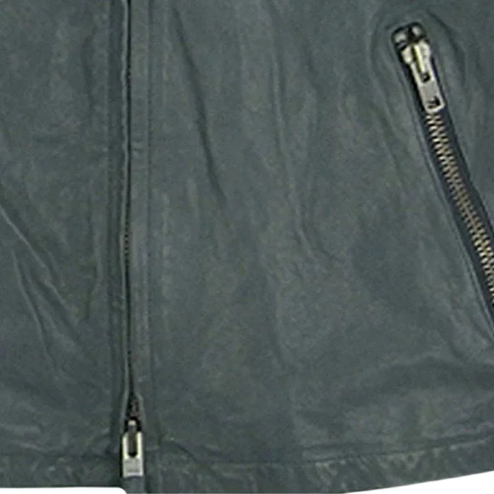 Men’s Slim Fit Grey Leather Jacket