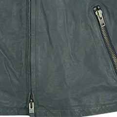 Men’s Slim Fit Grey Leather Jacket