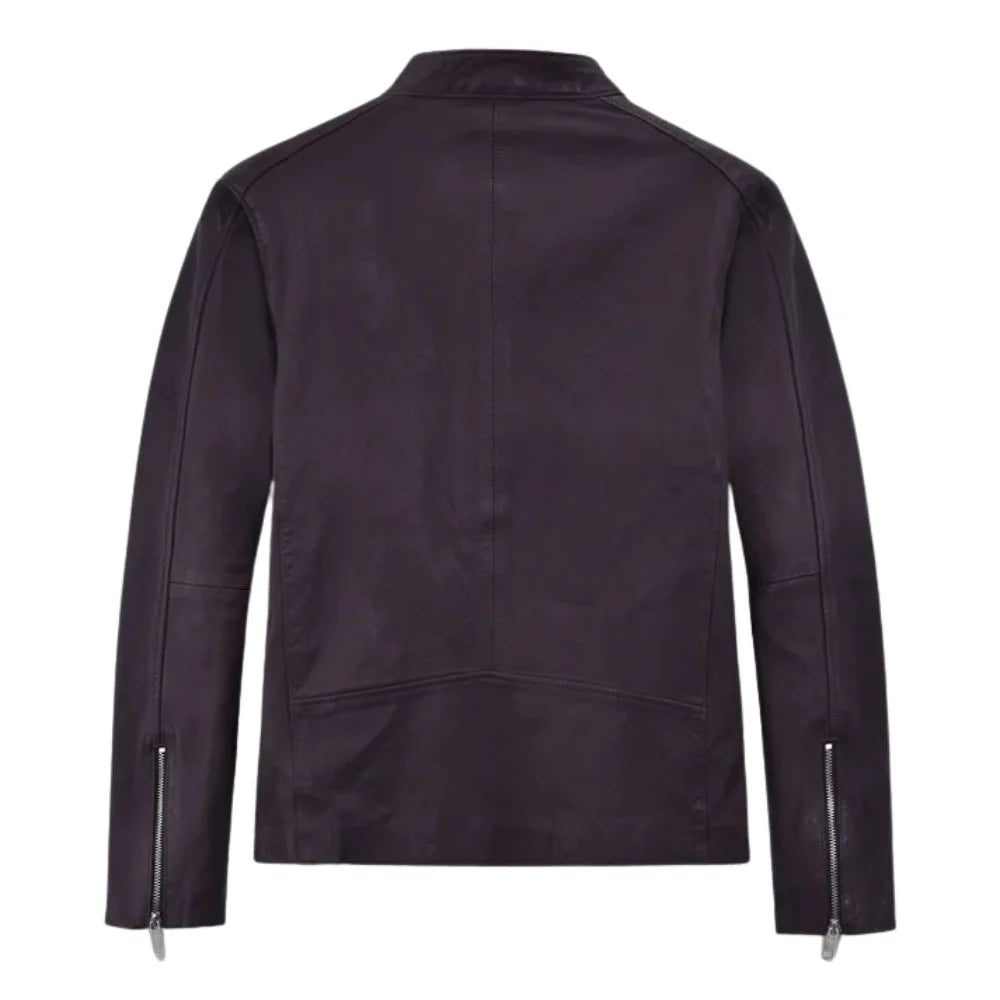 Men’s Slim Fit Purple Leather Jacket