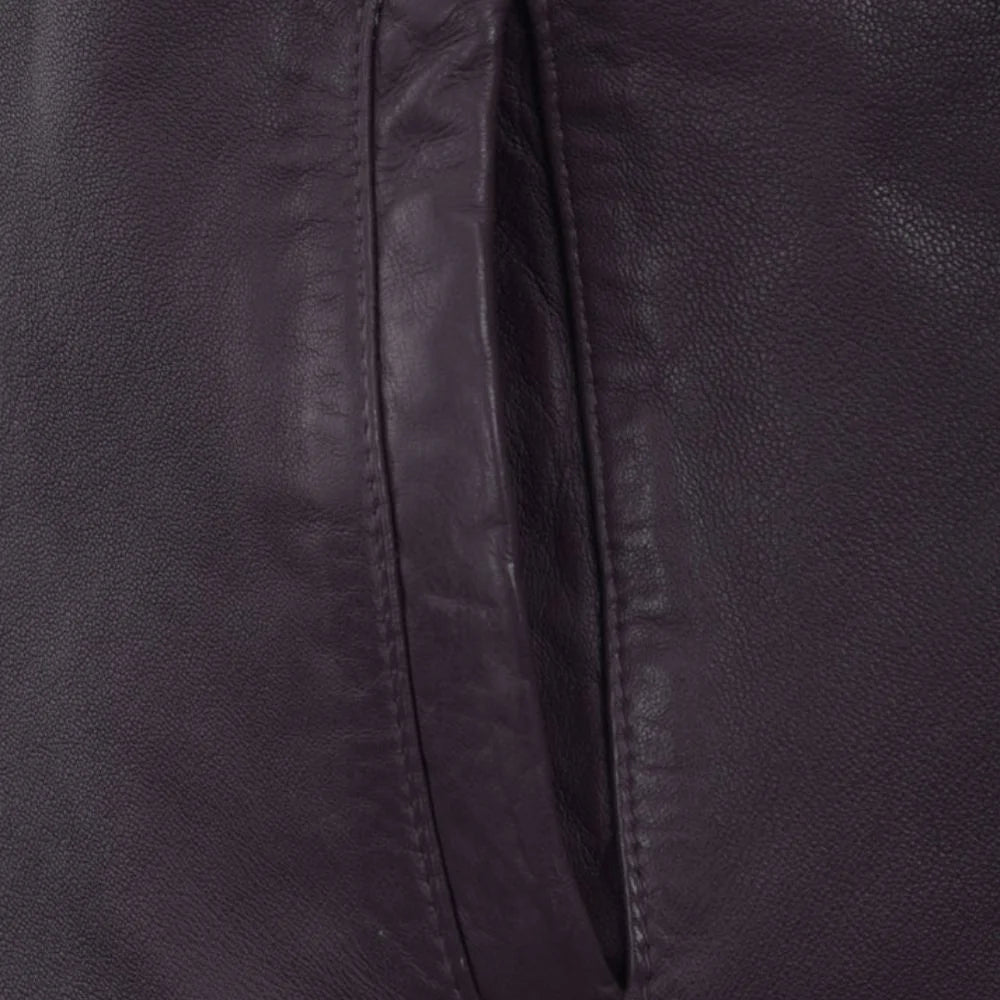 Men’s Slim Fit Purple Leather Jacket