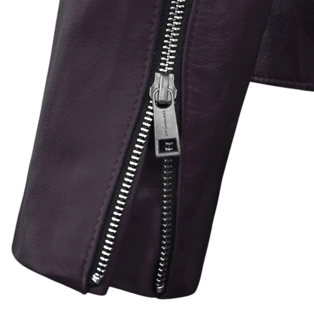 Men’s Slim Fit Purple Leather Jacket