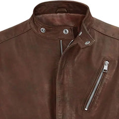 Men’s Slim Fit Vintage Brown Leather Jacket