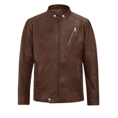 Men’s Slim Fit Vintage Brown Leather Jacket