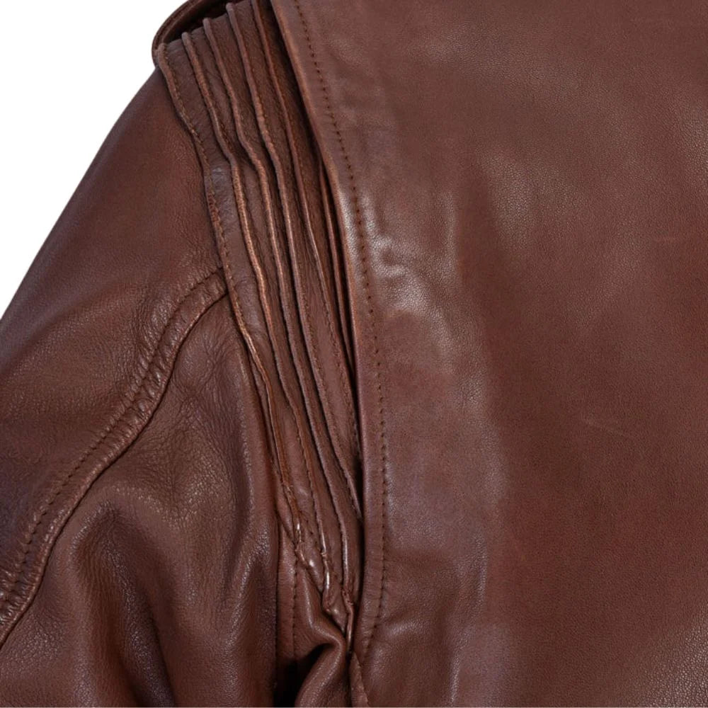 Men’s Tan Asymmetrical Leather Jacket