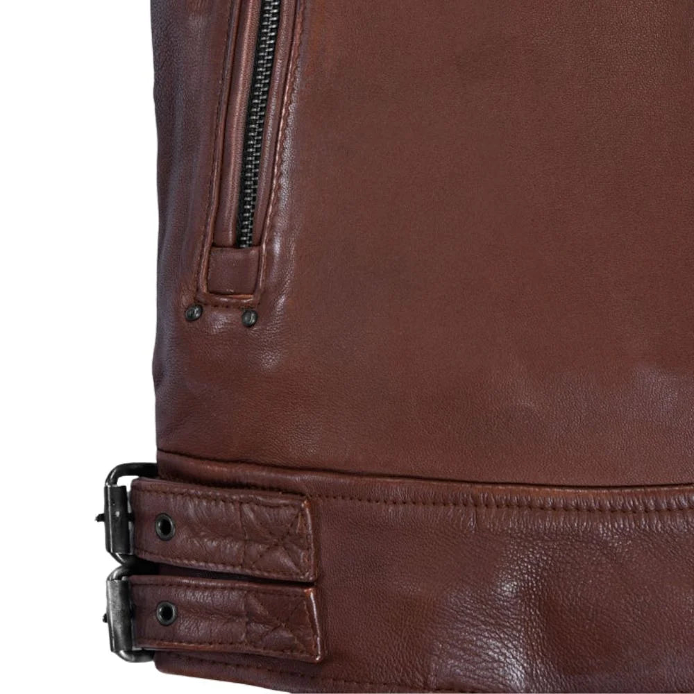 Men’s Tan Asymmetrical Leather Jacket