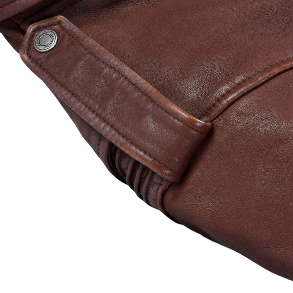 Men’s Tan Asymmetrical Leather Jacket