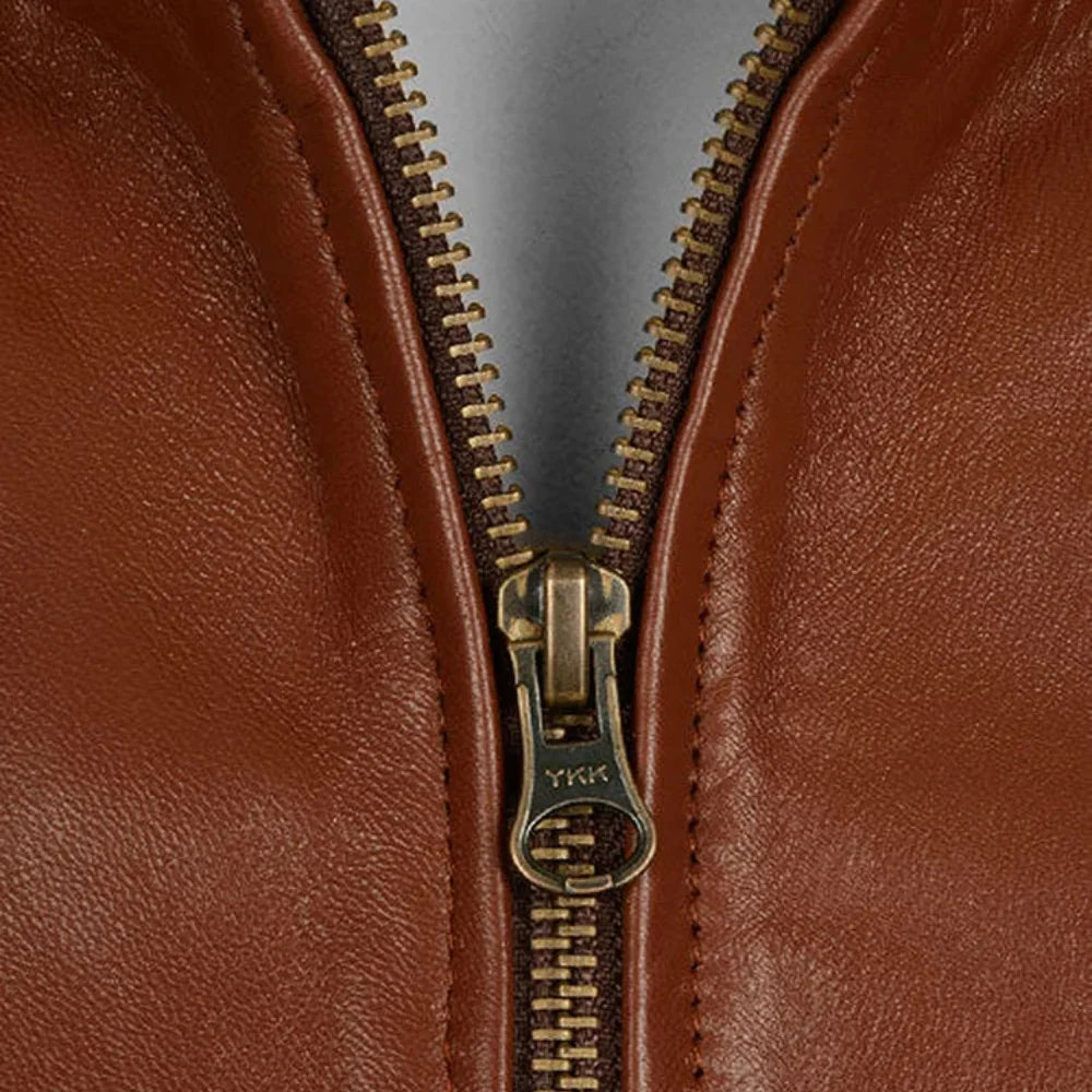 Men’s Tan Brown Vintage Leather Jacket:
