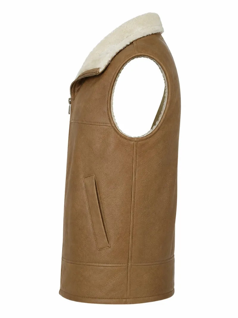 Men's Tan Handmade Leather Vest