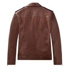 Men’s Tan Lapel Leather Jacket
