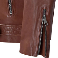 Men’s Tan Lapel Leather Jacket