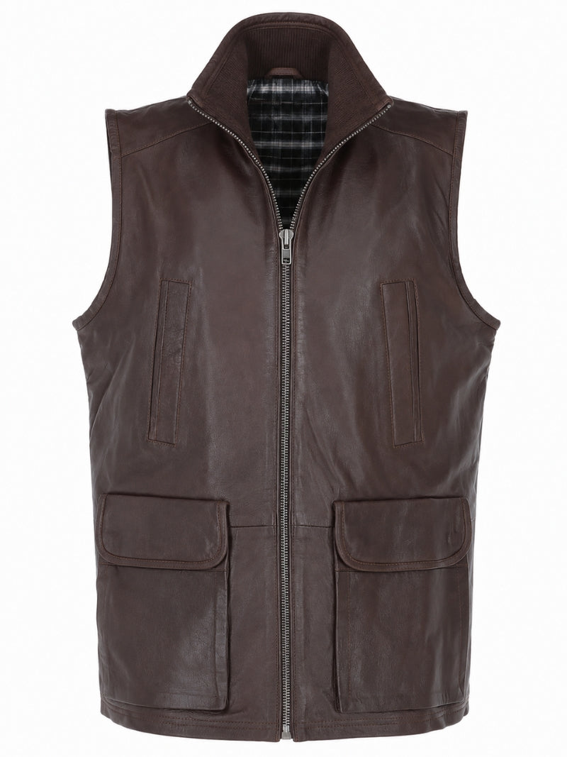 Men’s Tan Leather Vest
