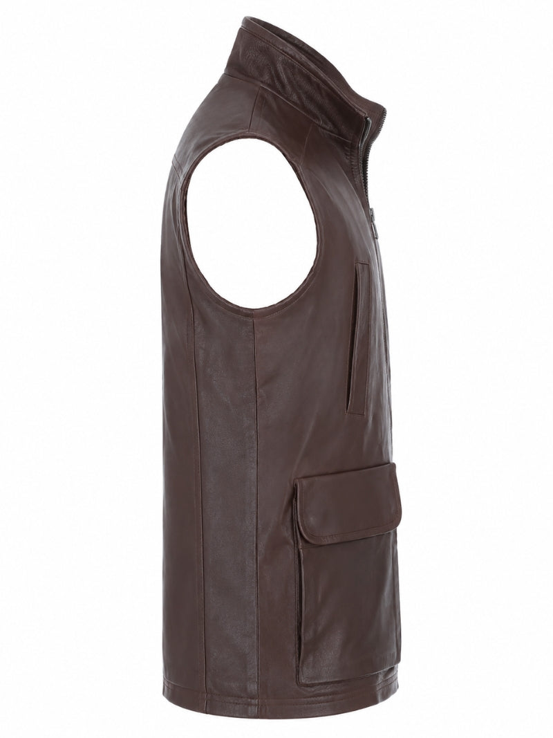 Men’s Tan Leather Vest